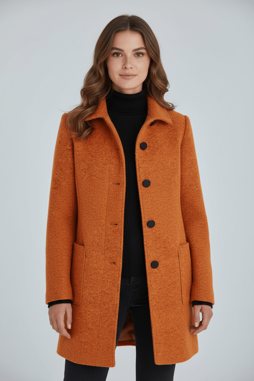 Dames jas | Elegante lange jas met opstaande kraag en tijdloze pasvorm