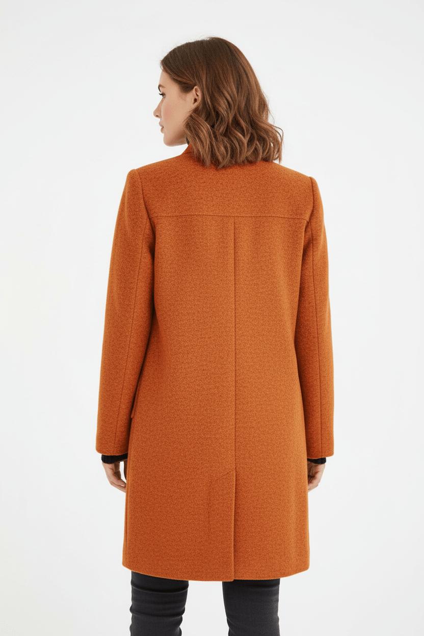 Dames jas | Elegante lange jas met opstaande kraag en tijdloze pasvorm