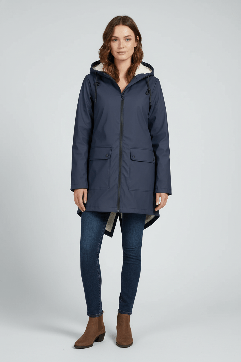 Dames trenchcoat met capuchon | Waterafstotende jas met getailleerde pasvorm