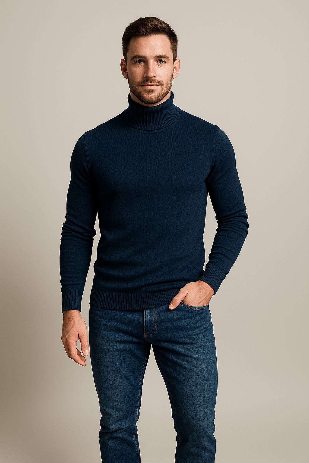 Heren coltrui | Slim fit gebreid design met klassieke uitstraling