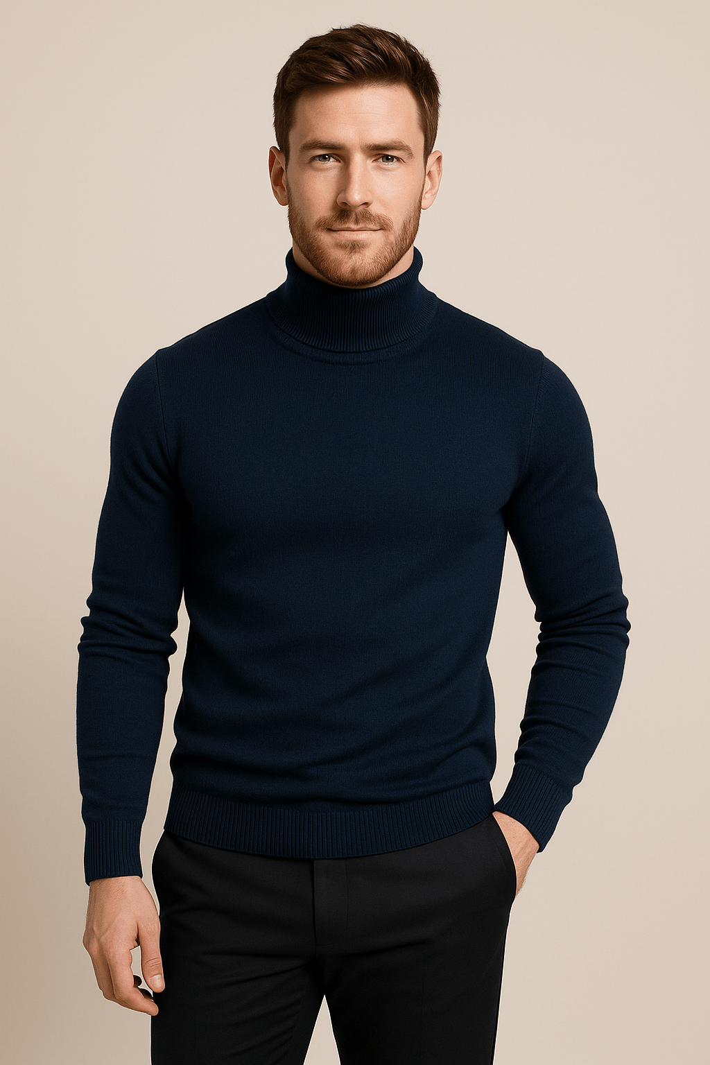 Heren coltrui | Slim fit gebreid design met klassieke uitstraling