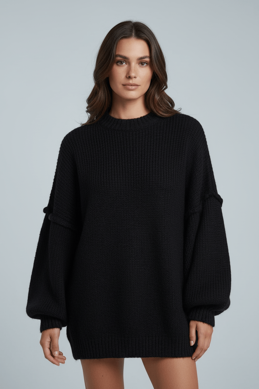Dames Oversized Trui met Ballonmouwen | Comfortabel, Lang & Casual Elegant