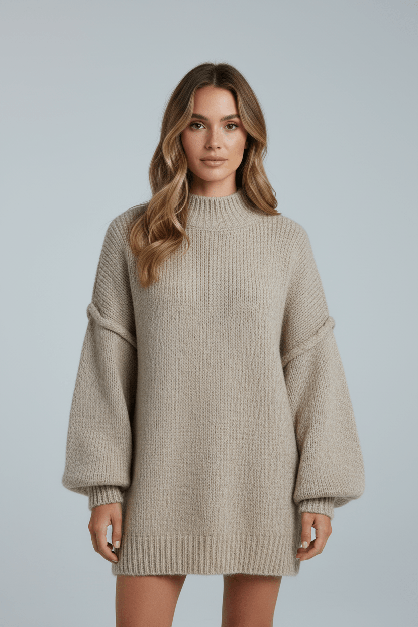 Dames Oversized Trui met Ballonmouwen | Comfortabel, Lang & Casual Elegant