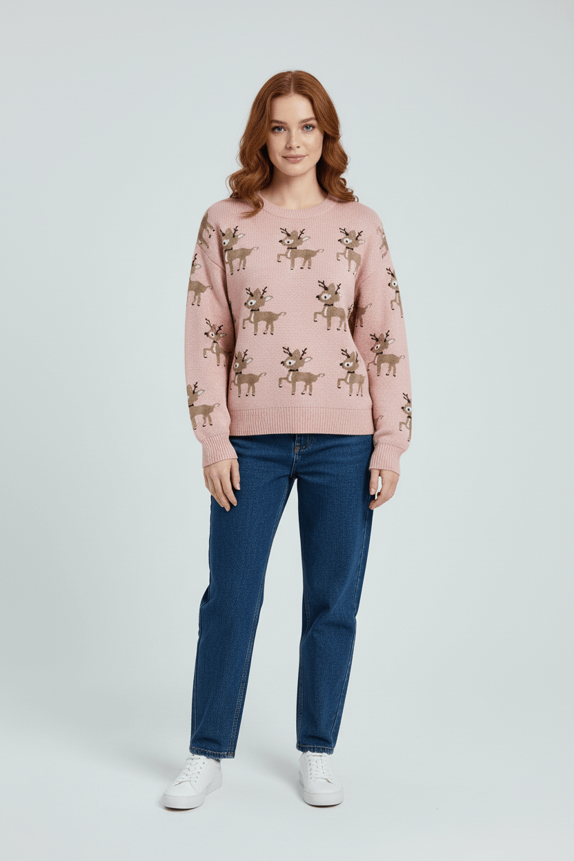 Dames Oversized Jacquard Trui | Warm, charmant en heerlijk comfortabel