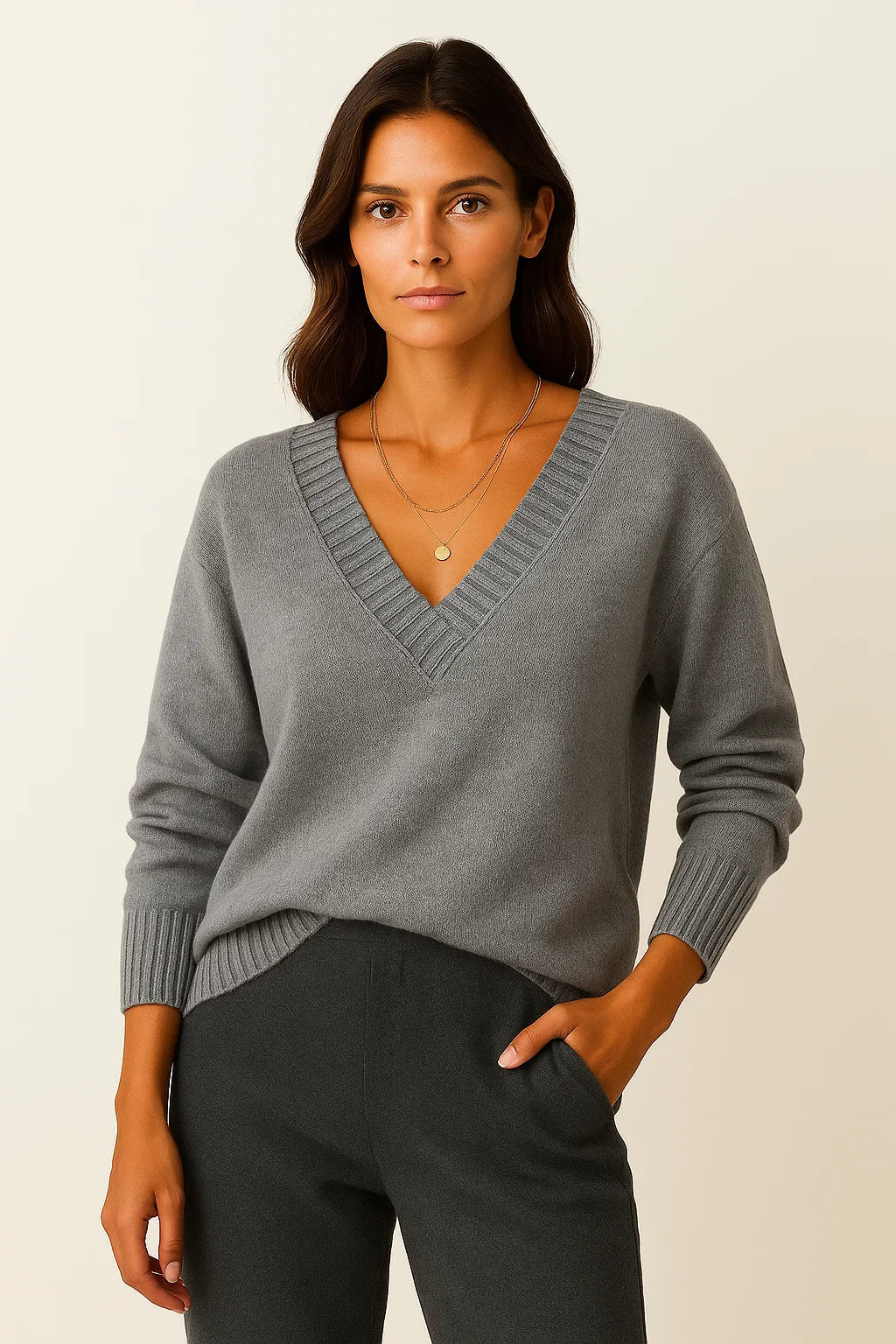 V-hals Trui Dames – Elegante en casual trui voor herfst en winter