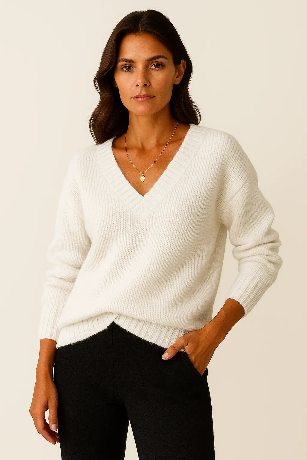 V-hals Trui Dames – Elegante en casual trui voor herfst en winter