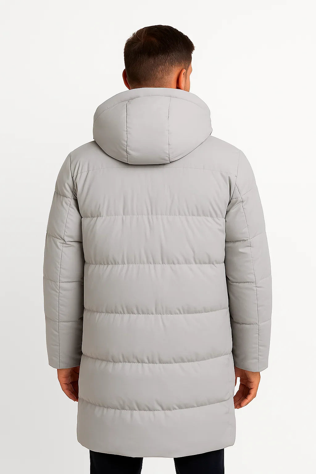 Waterdichte Puffer Jas Heren – Gewatteerde Winterjas met Capuchon in Zwart