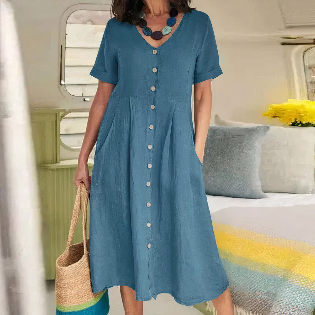 Marisa – Losvallende zomerjurk met relaxte pasvorm