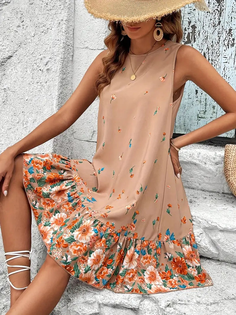 Mode Outlet | Klassieke Mouwloze Bloemenjurk – Vrouwelijk & Luchtig