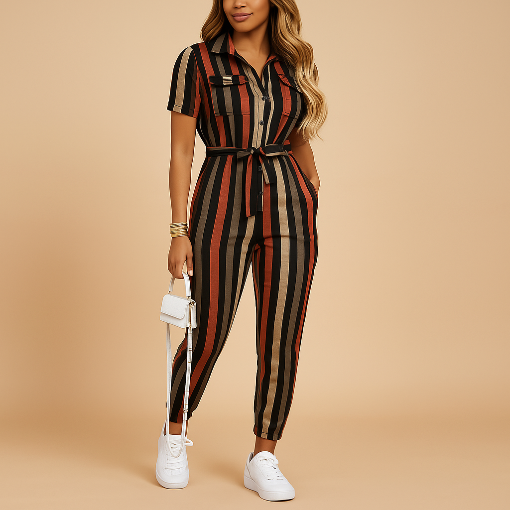 Dames jumpsuit met knoopsluiting | Getailleerd & elegant model