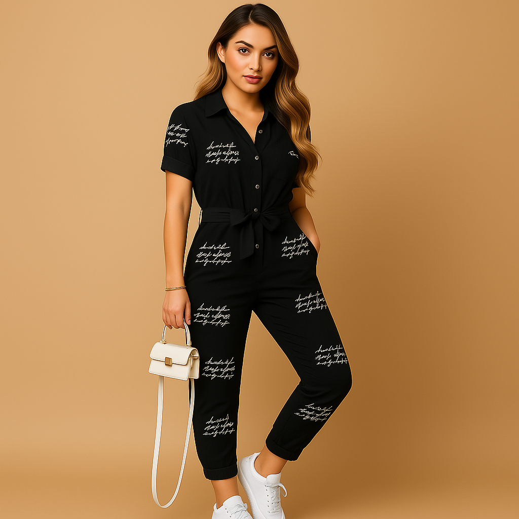Dames jumpsuit met knoopsluiting | Getailleerd & elegant model