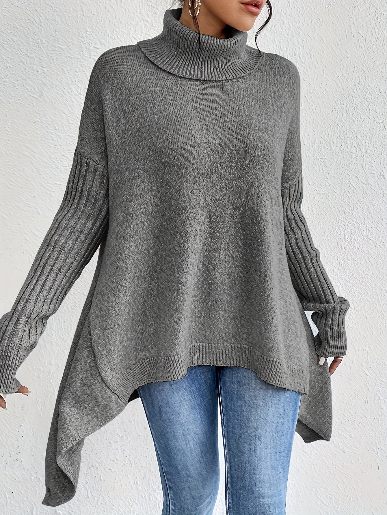 Dames coltrui | Oversized model met hoge kraag en moderne pasvorm