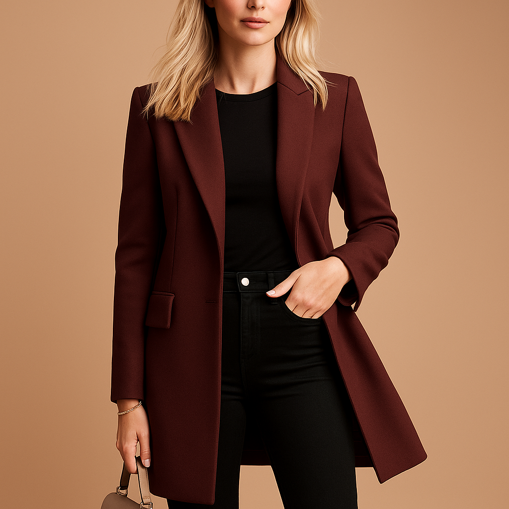 Trenchcoat dames – Lange double-breasted damesjas met klassieke pasvorm