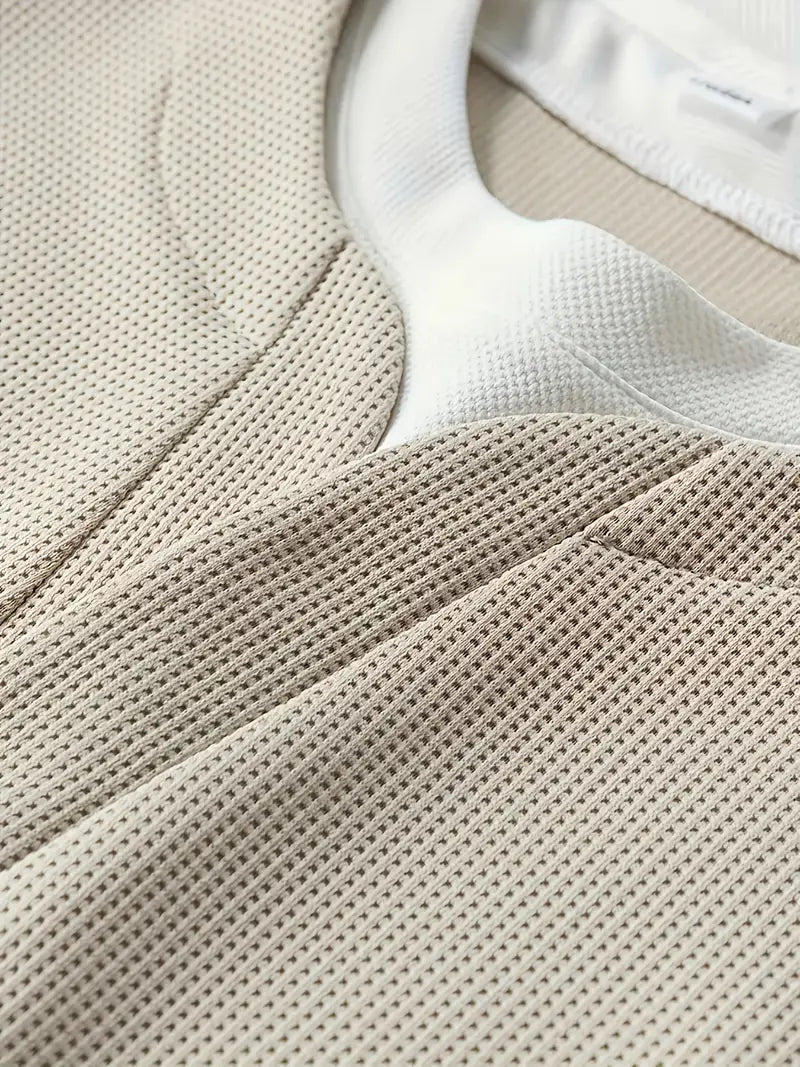 Heren longsleeve – 2-in-1 shirt met waffle knit en ingebouwde laag