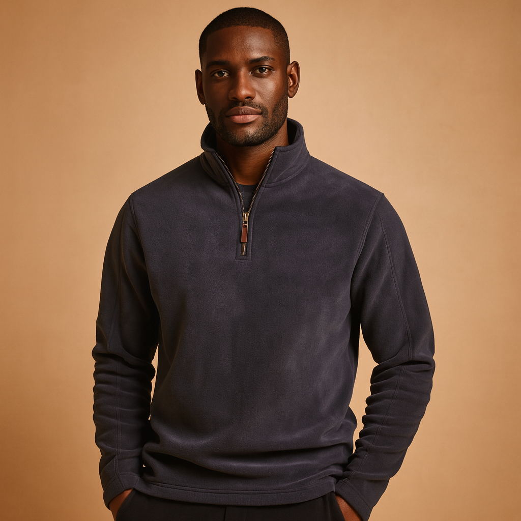 Fleece Pullover Heren | Trui met Halve Rits en Zachte Fleece