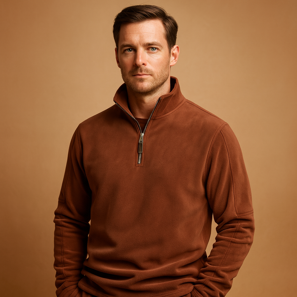 Fleece Pullover Heren | Trui met Halve Rits en Zachte Fleece