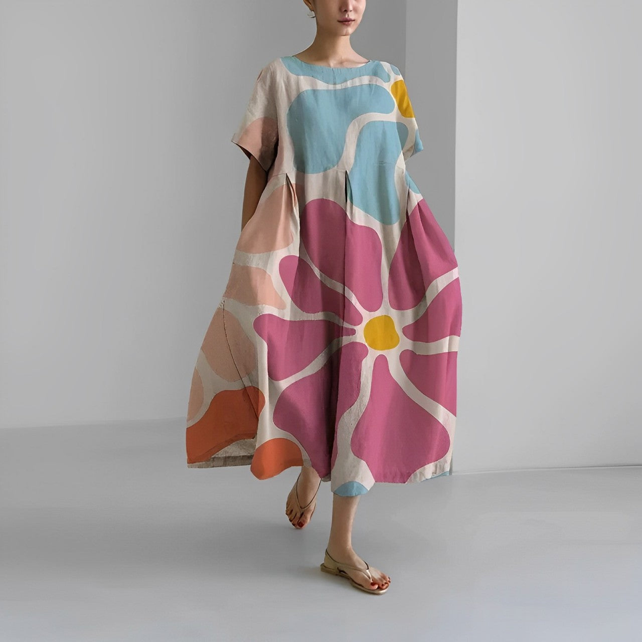 Lange Zomerjurk met Bloemenprint