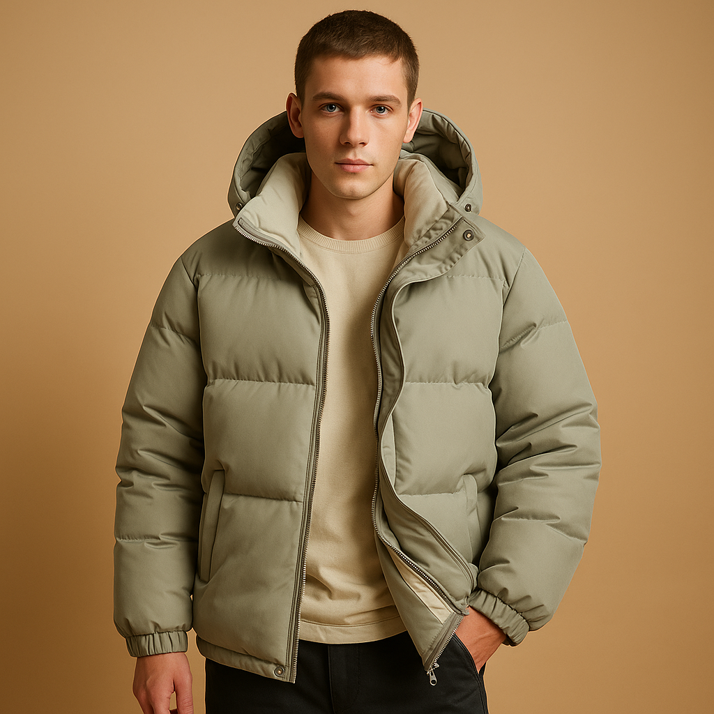Pufferjas heren – Gewatteerde winterjas met capuchon