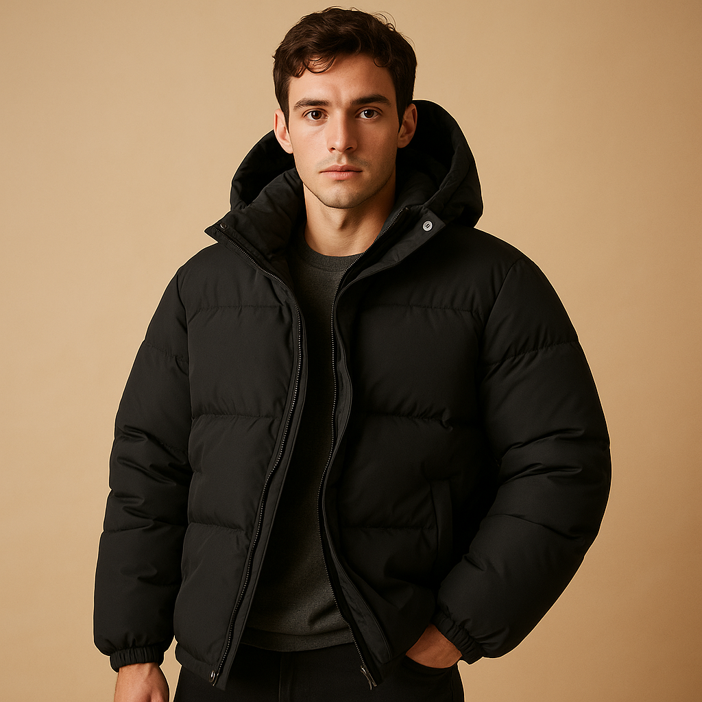 Pufferjas heren – Gewatteerde winterjas met capuchon