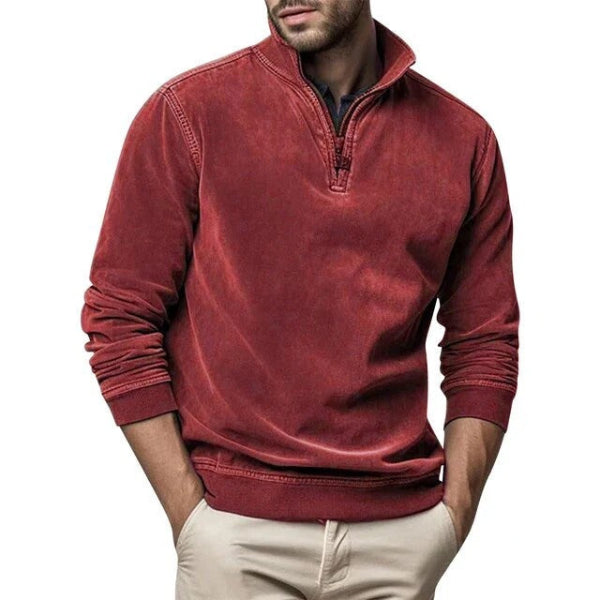 Heren fleece trui | Warme pullover met kwart ritssluiting en moderne pasvorm