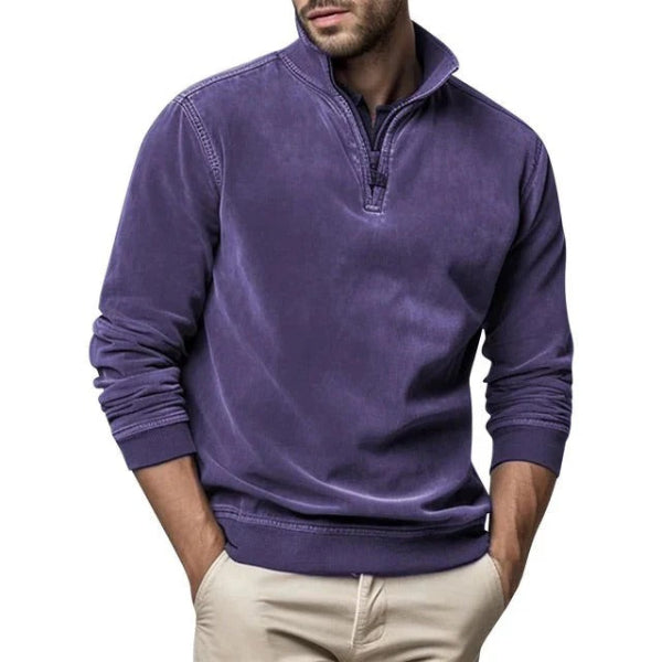 Heren fleece trui | Warme pullover met kwart ritssluiting en moderne pasvorm