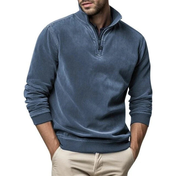 Heren fleece trui | Warme pullover met kwart ritssluiting en moderne pasvorm