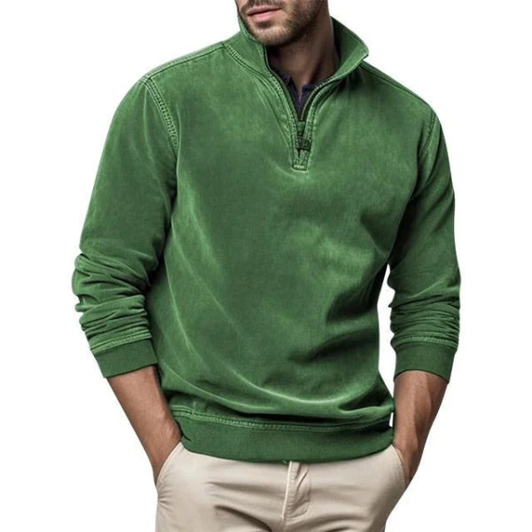 Heren fleece trui | Warme pullover met kwart ritssluiting en moderne pasvorm
