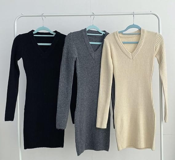 Elisa | Korte Gehaakte Jurk met V-Hals – Elegant & Stijlvol