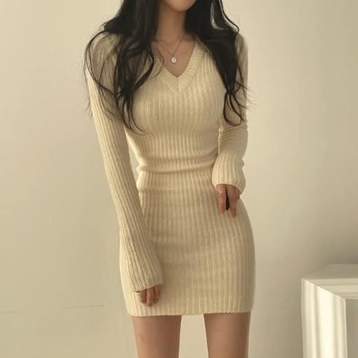 Elisa | Korte Gehaakte Jurk met V-Hals – Elegant & Stijlvol