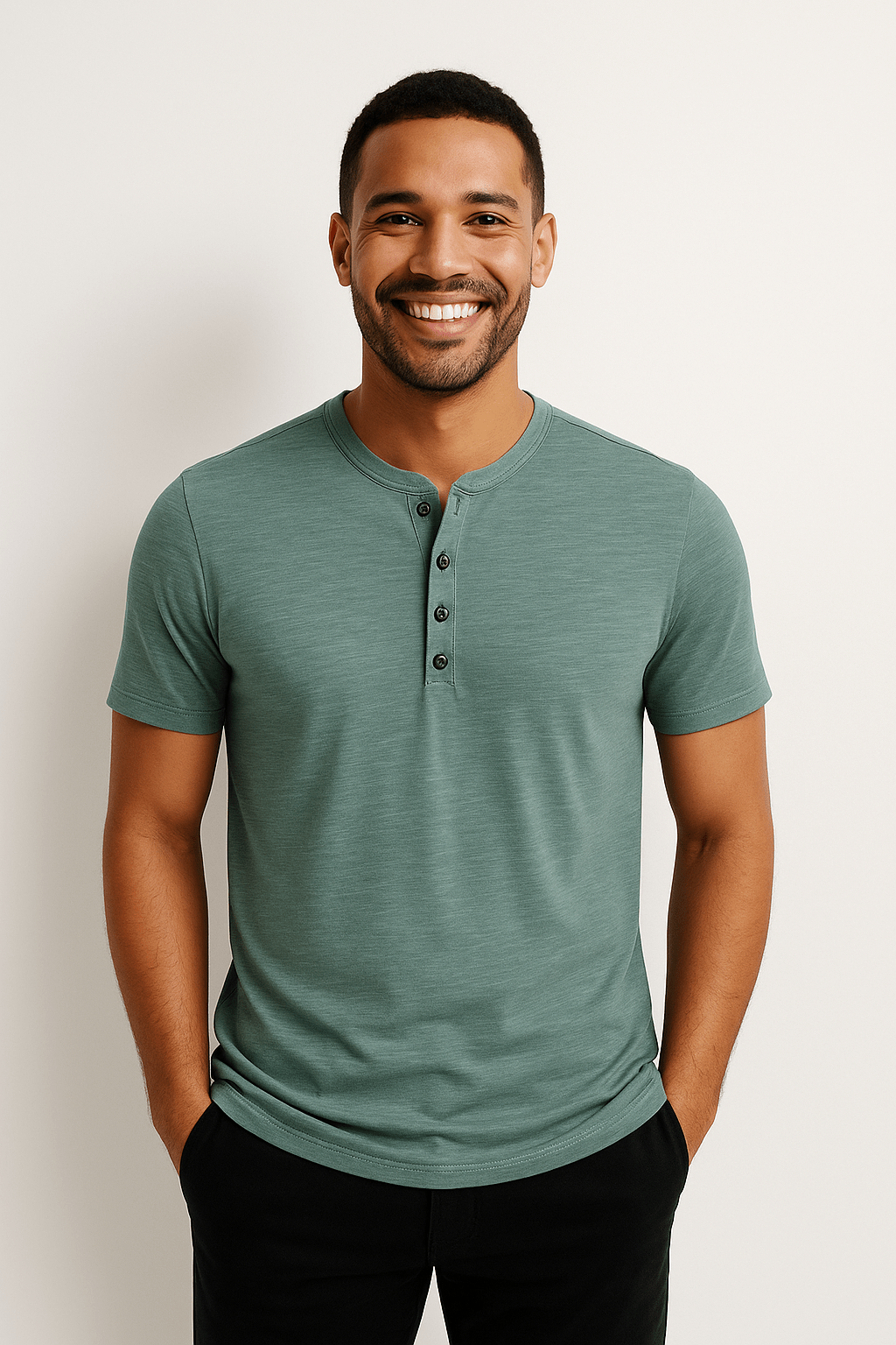 Heren Henley-shirt – Zacht met klassieke knoopsluiting