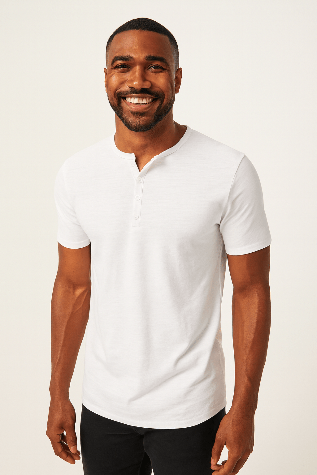 Heren Henley-shirt – Zacht met klassieke knoopsluiting