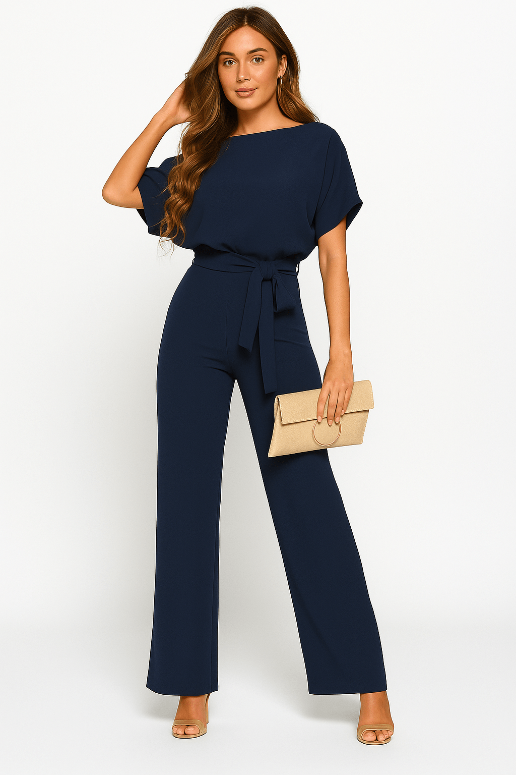 Stijlvolle Dames Jumpsuit met Strikband