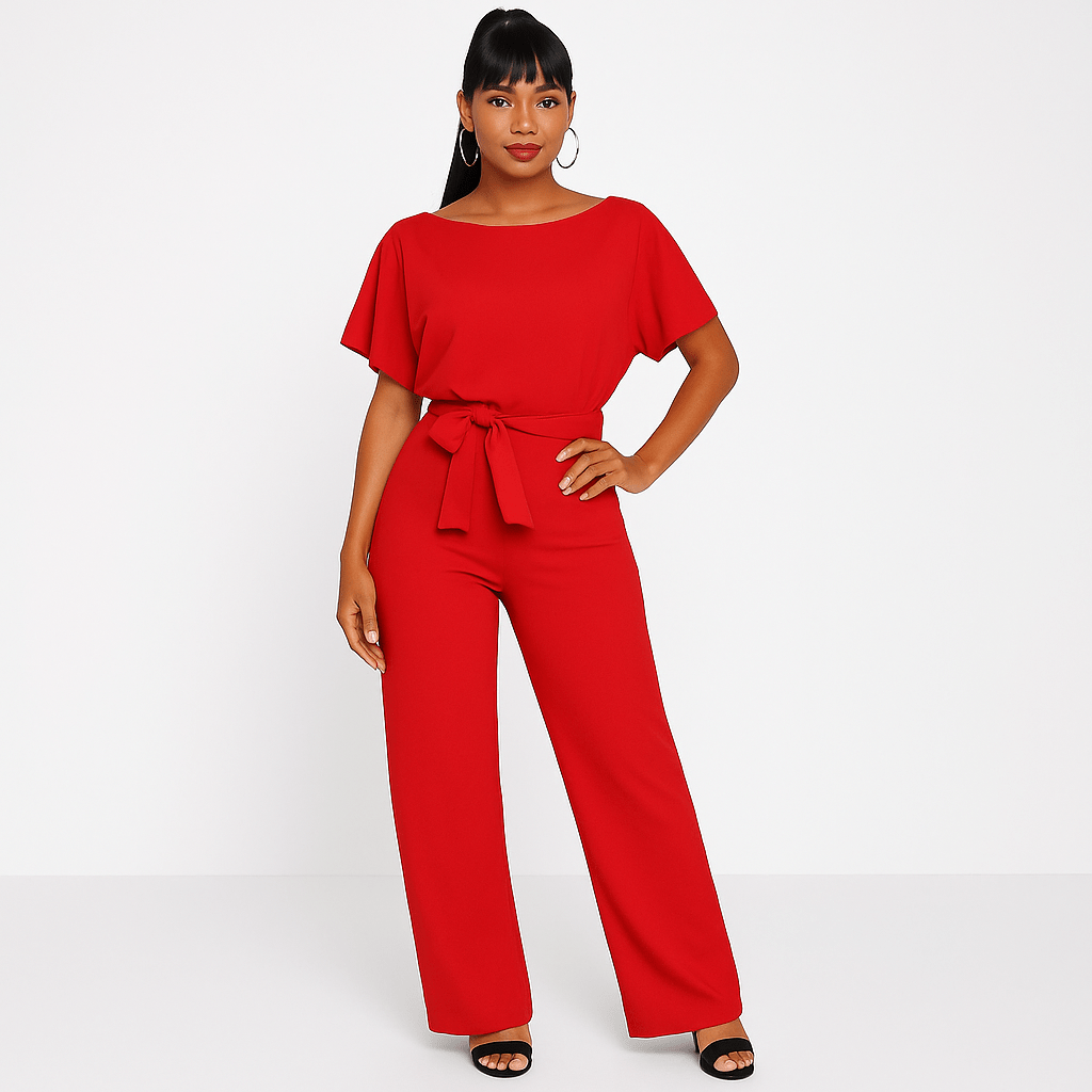 Stijlvolle Dames Jumpsuit met Strikband