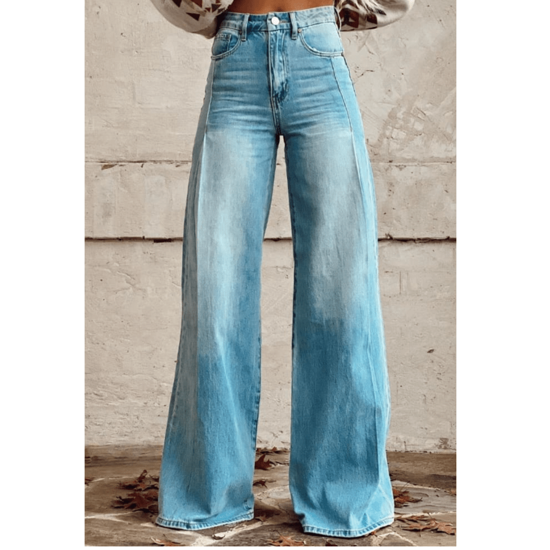 LOUISA | High-Waist Jeans met Wijde Pijpen – Stijlvol & Comfortabel
