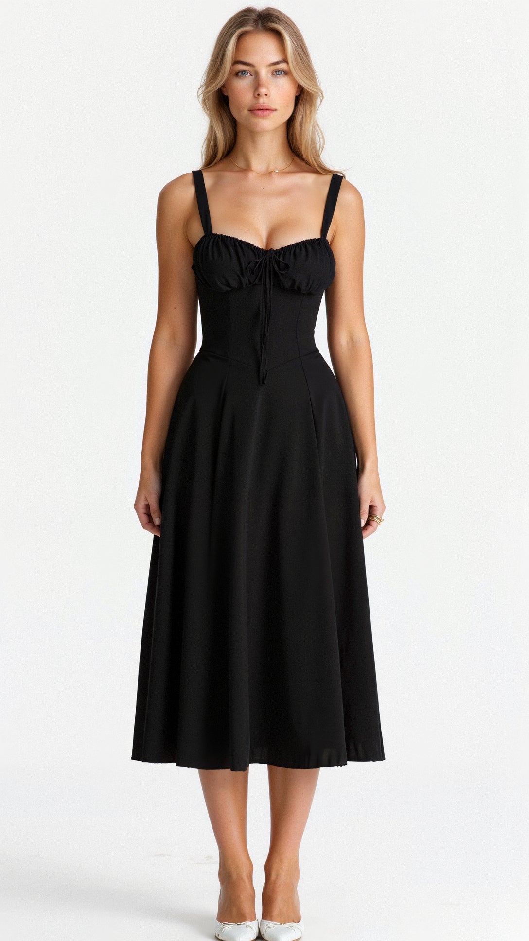 De Mode Outlet | Elodie Midikleed met Corsetdetails