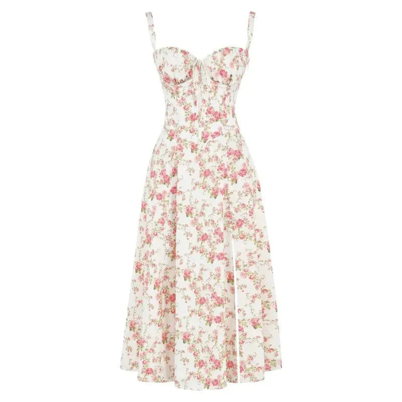 De Mode Outlet | Elodie Midikleed met Corsetdetails