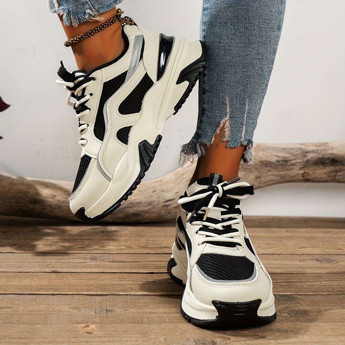 Dames sneakers met chunky zool