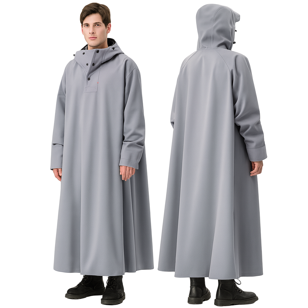 Lange Regenponcho met Waterafstotende Bescherming en Uniseks Ontwerp