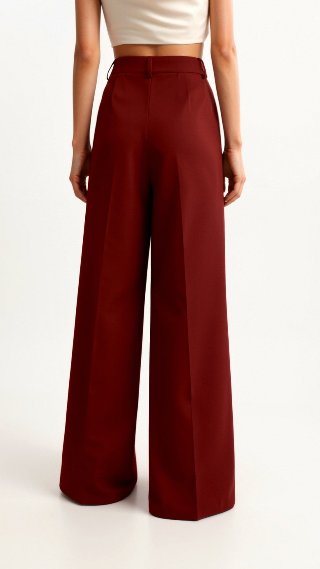 Dames wide-leg pantalon | Hoge taille met plooien en zijzakken