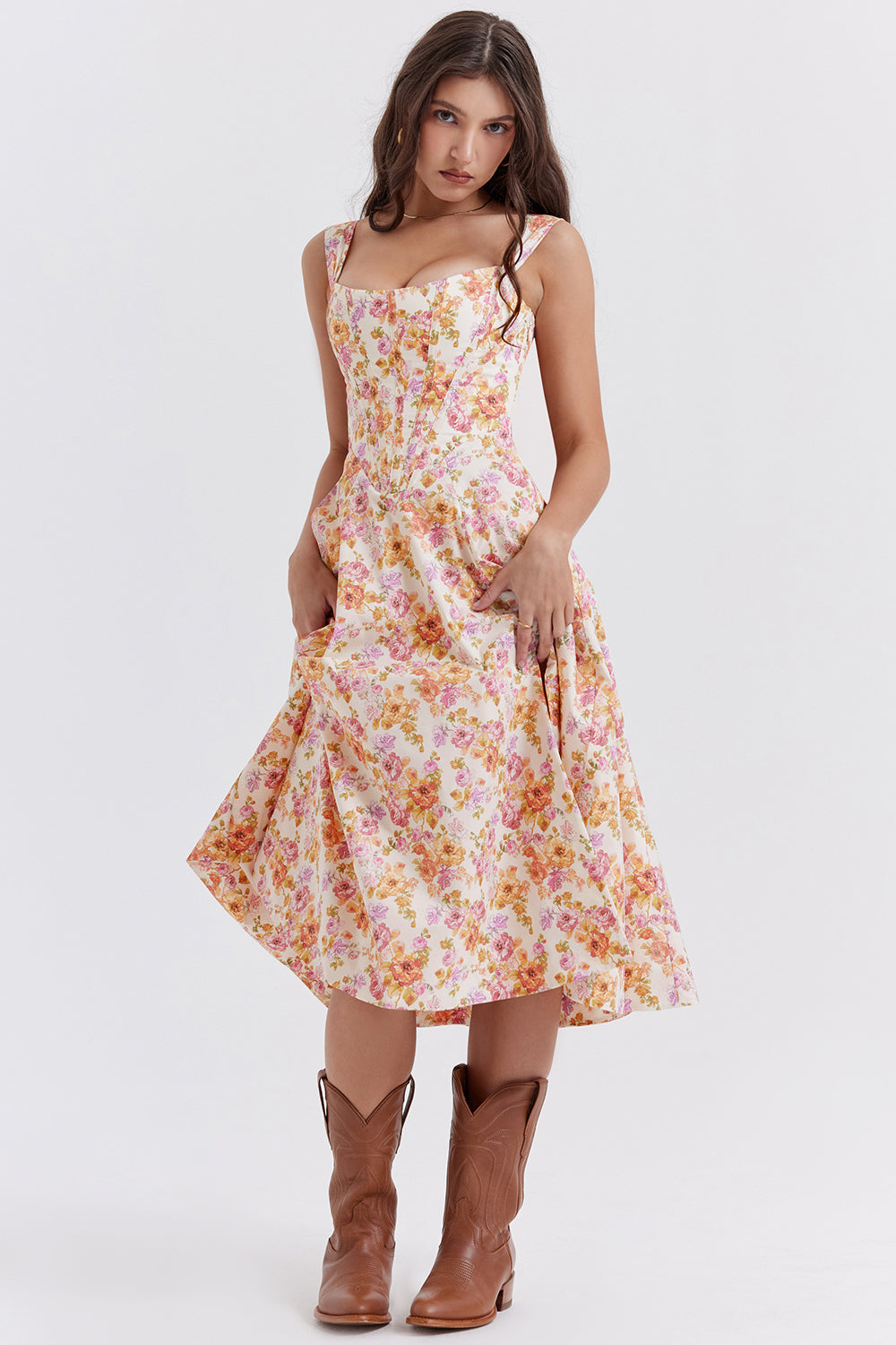 Mode Outlet | Midi Zomerjurk met Bloemenprint – Vrouwelijk & Luchtig