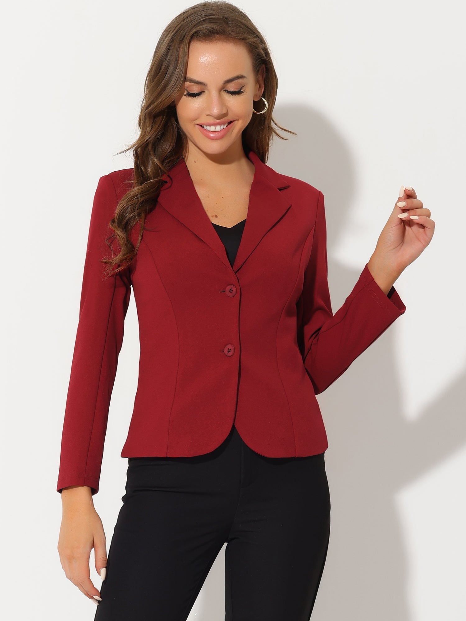 Dames Blazer | Getailleerd Colbert met Revers en Dubbele Knoopsluiting