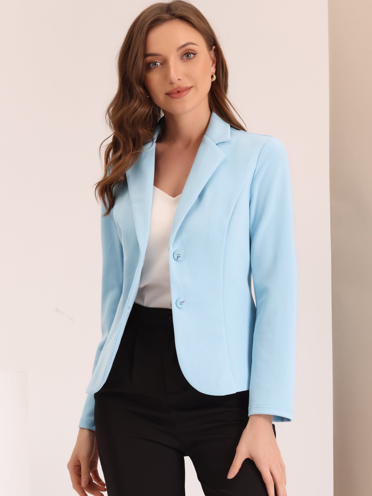 Dames Blazer | Getailleerd Colbert met Revers en Dubbele Knoopsluiting