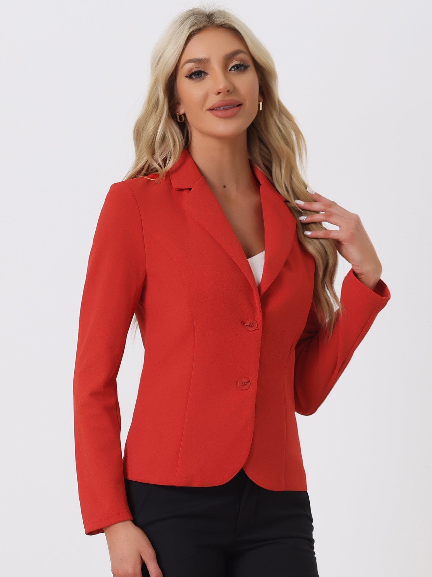 Dames Blazer | Getailleerd Colbert met Revers en Dubbele Knoopsluiting