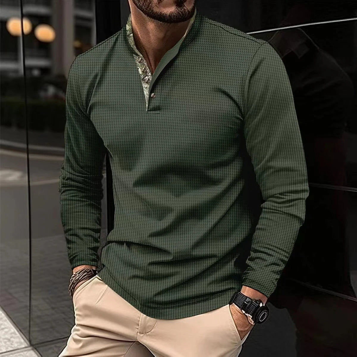 Oscar | Longsleeve Polo Heren | Stijlvolle Look