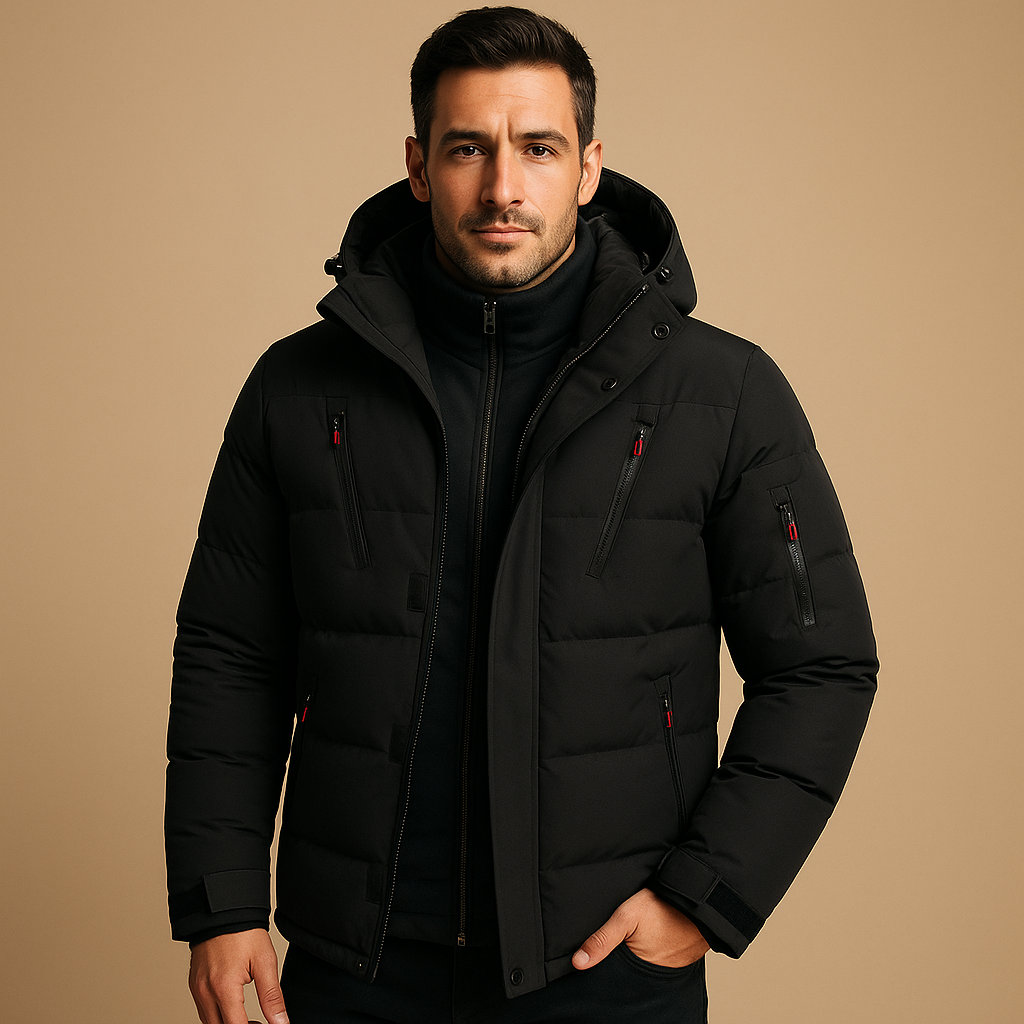 Waterdichte winterjas heren – Warme jas met capuchon en voering