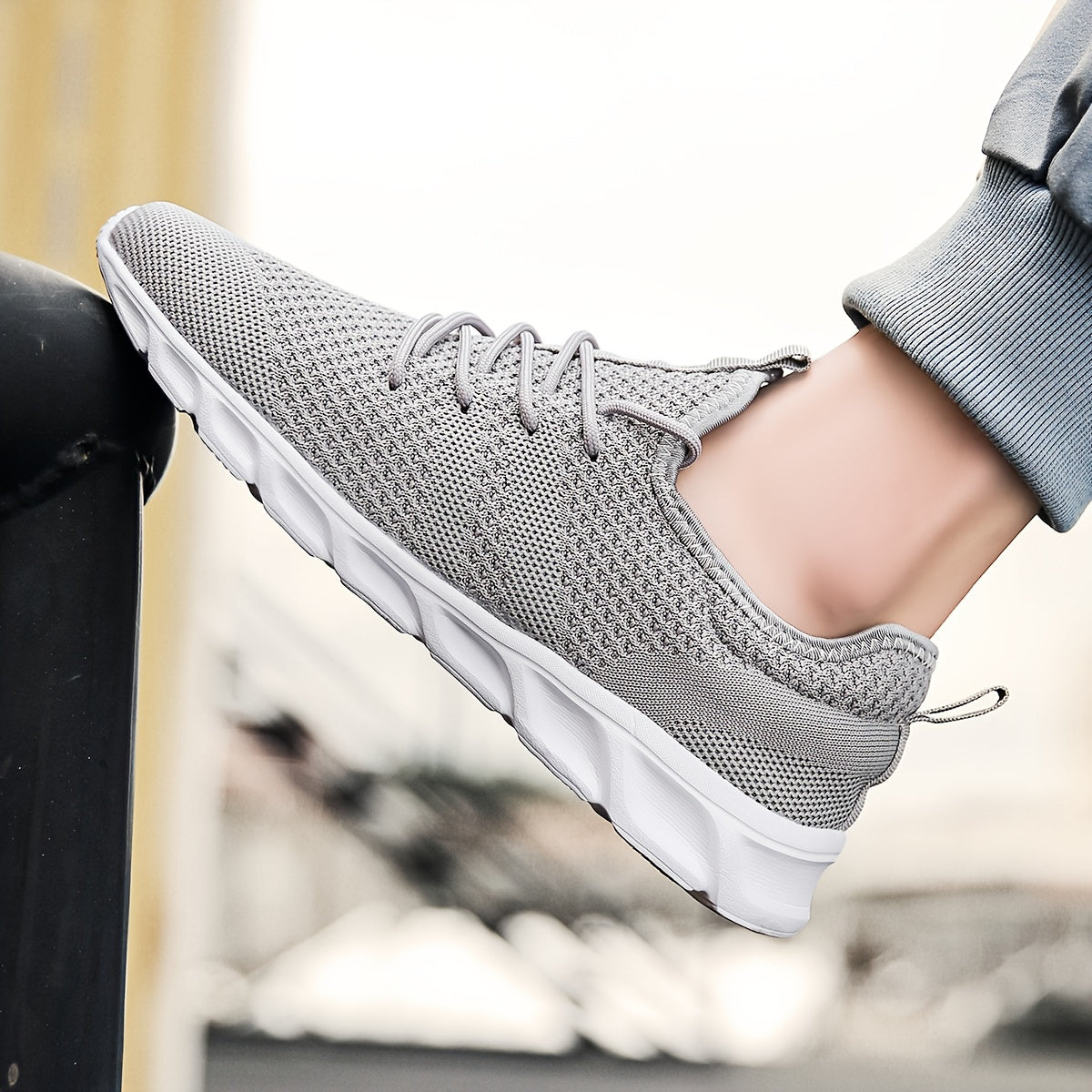 Lichte, ademende heren hardloopschoenen met antislip zool