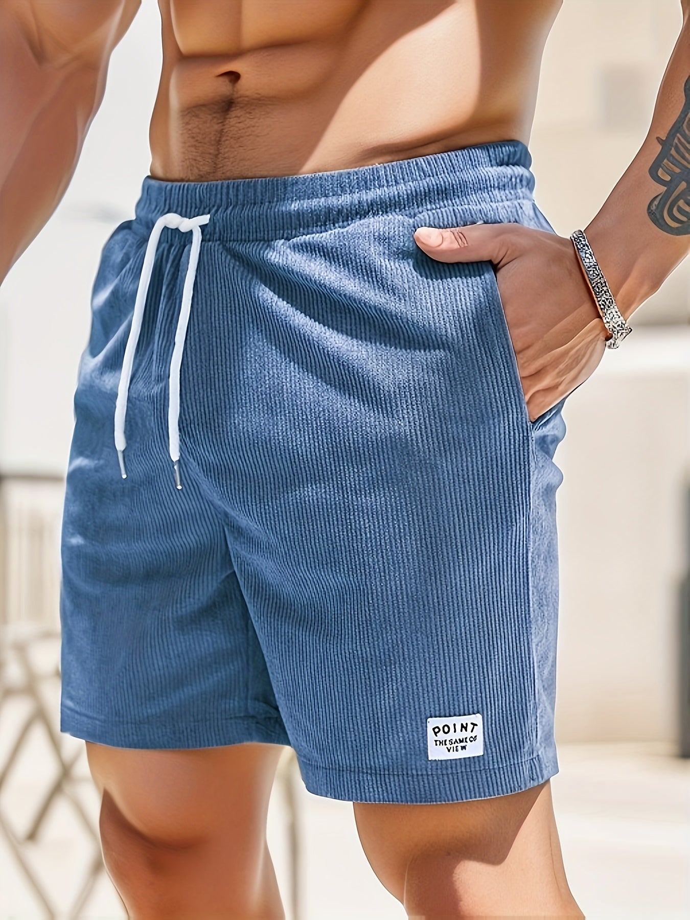De Mode Outlet | Heren Kord Shorts met Elastische Taille
