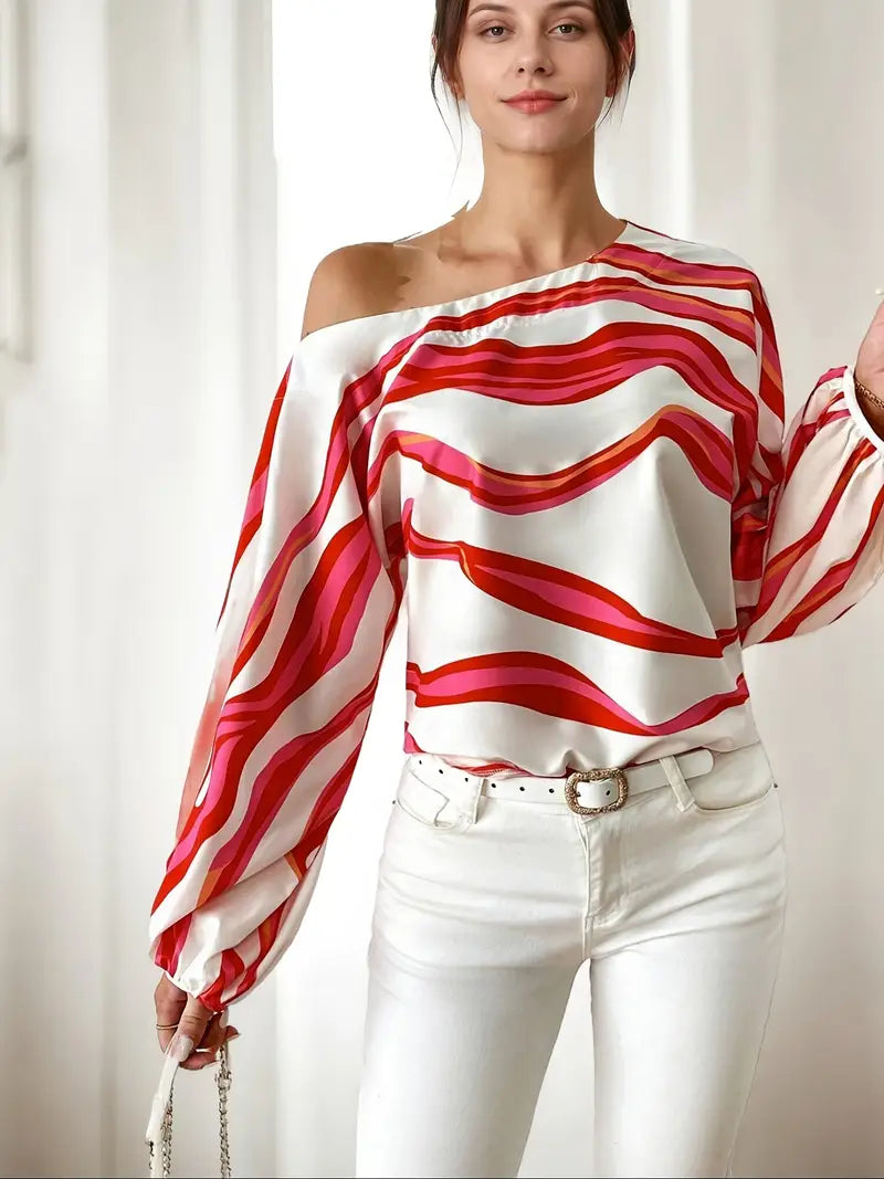 Mode Outlet | Elegante Blouse met Eén Schouder – Stijlvol & Verfijnd