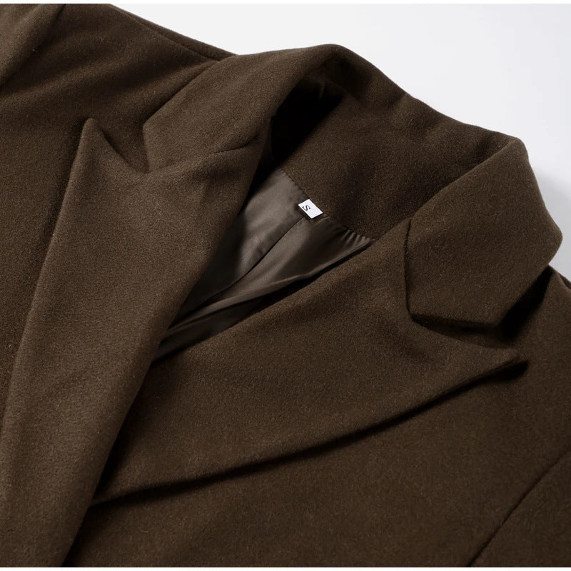 Dames Jas Oversized – Mantel met V-hals Kraag en Split