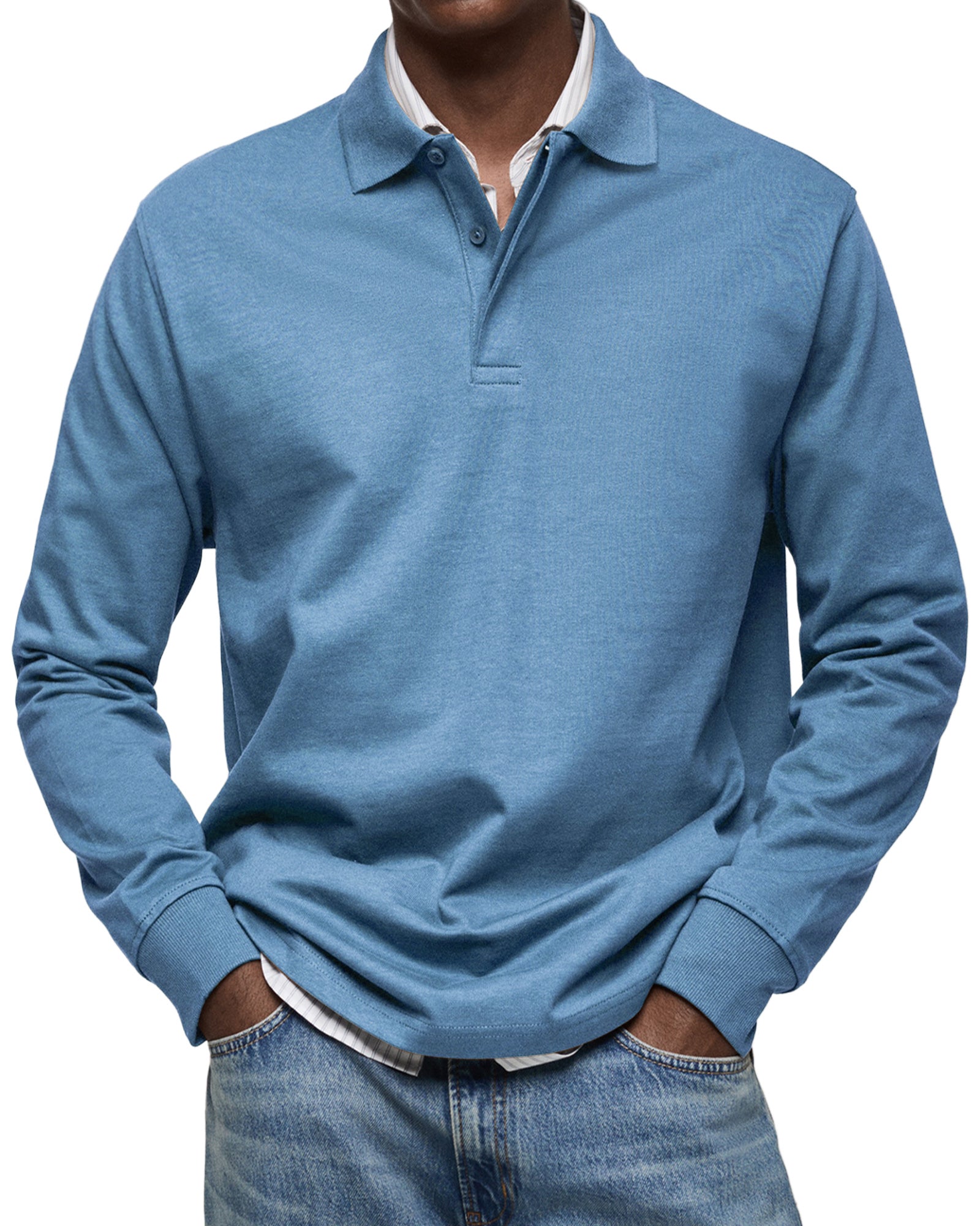 Heren Longsleeve Polo met Klassieke Stijl en Modern Draagcomfort